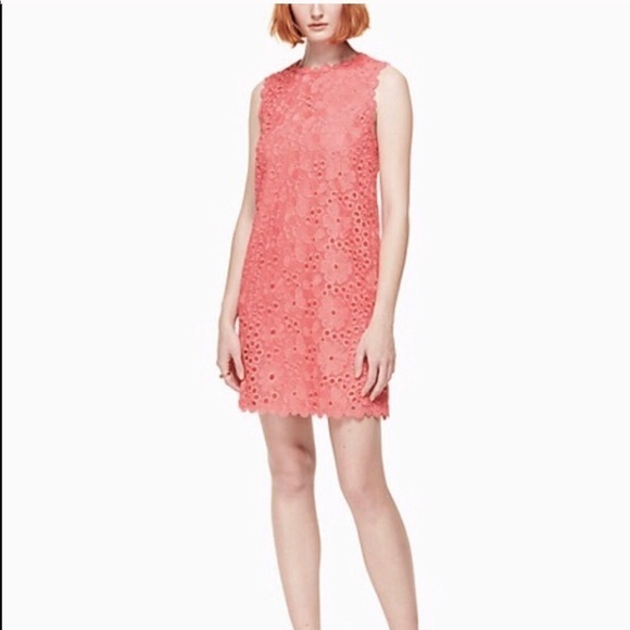 Kate Spade Lace Shift Dress Pink Eyelet Floral - Picture 2 of 7